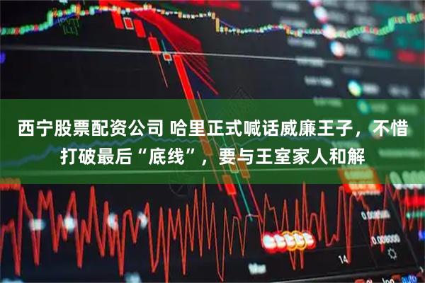 西宁股票配资公司 哈里正式喊话威廉王子,不惜打破最后“底线”,要与王室家人和解